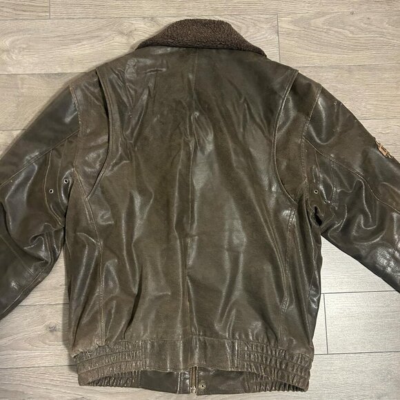 M - Vintage Hi-Buxter Commando Leather Bomber Jacket - by LeMercier - Picture 8 of 10